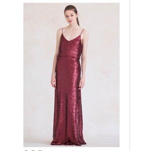 Jenny Yoo Jules bridesmaid dress - claret
